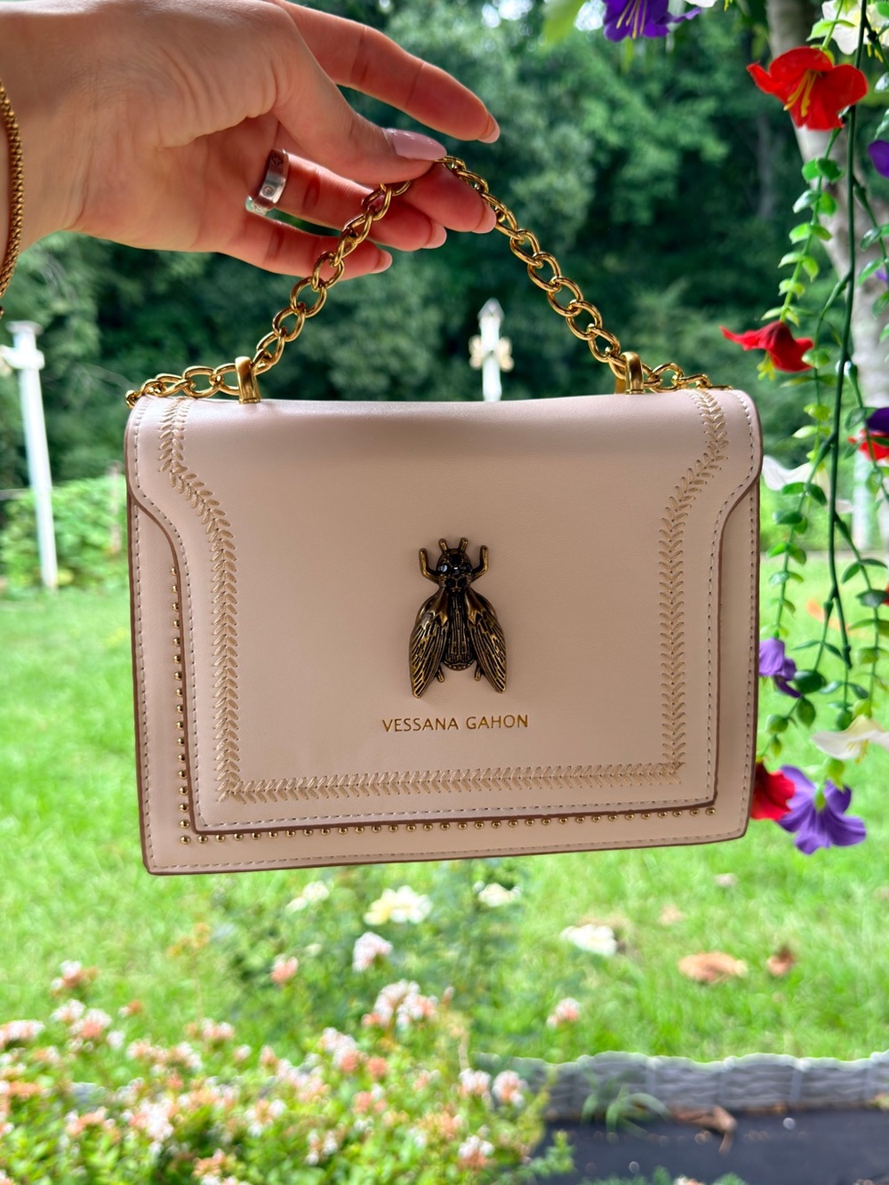Blush Pink Chain Crossbody Bag